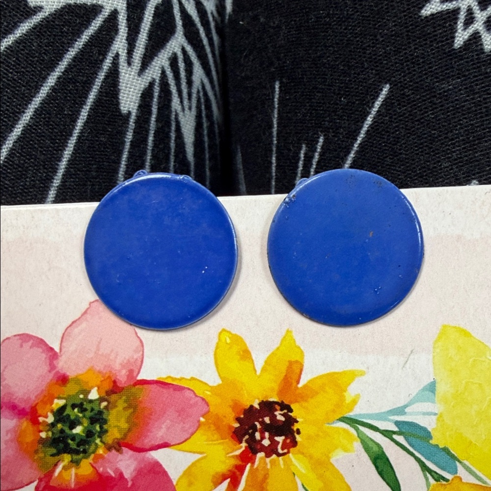 Vintage Round Blue Earrings